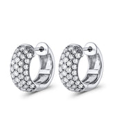 Diamond Pave Hoop Earrings (2.00ct) - Dracakis Jewellers